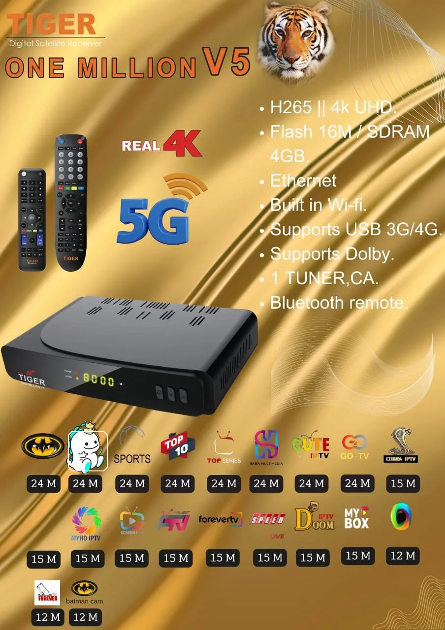 TIGER ONE MILLION 4K V5 ( 2.4G+5.8G ) TIGER ONE MILLION 4K V5 ( 2.4G+5.8G )